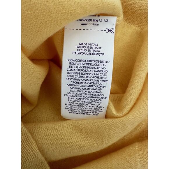Ralph Lauren Purple Label Men's Cashmere Yellow Sweater Large Italy NWOT - Picture 5 of 6